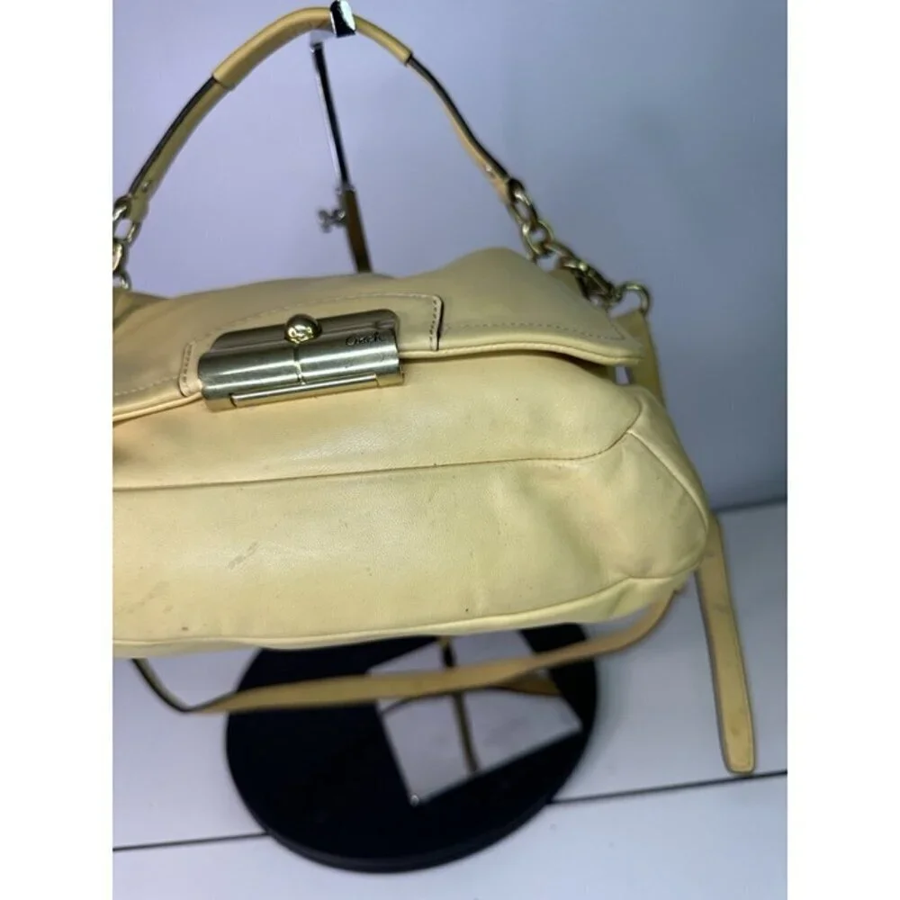 Coach Kristin Buttercup Yellow Leather Convertible Crossbody Shoulder Bag F22308